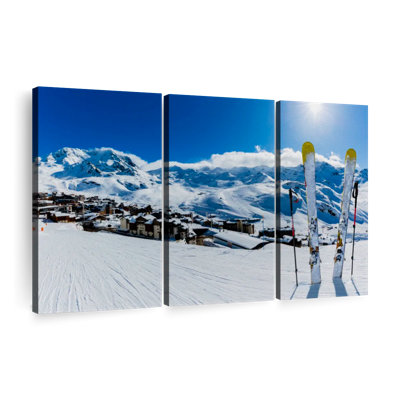 «Sunny Day Winter Skiing», 3 pièces