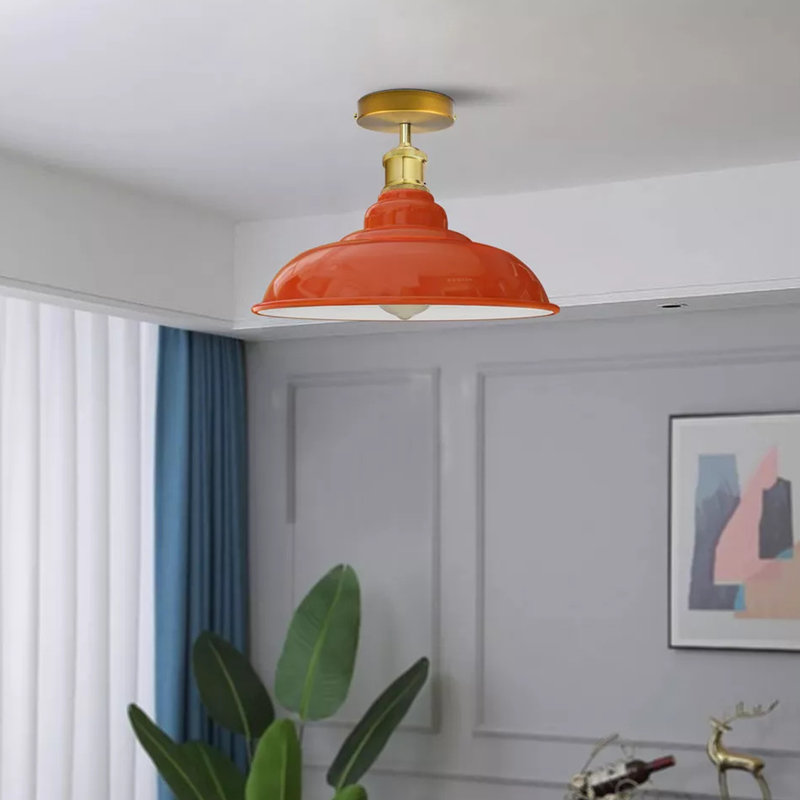 Zeke Flush Mount, Yes, Orange
