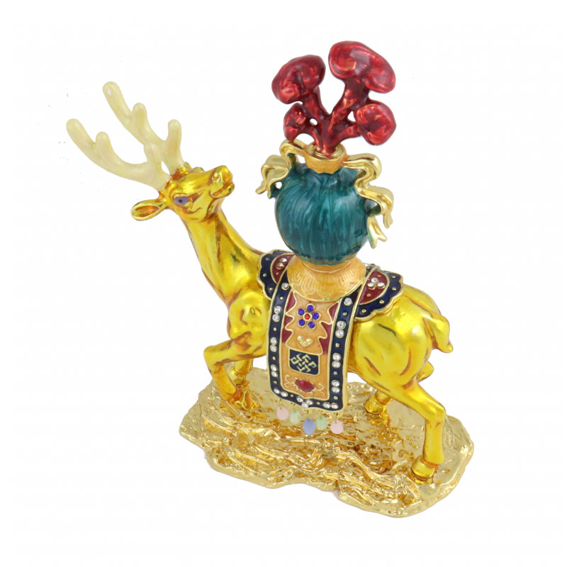 Guérison du cerf portant le vase de la longévité avec Linzhi