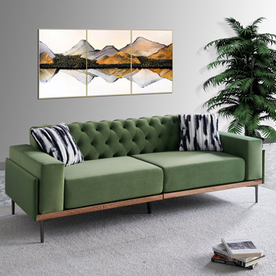 Mckinely 84.65'' Velvet Sleeper Sofa