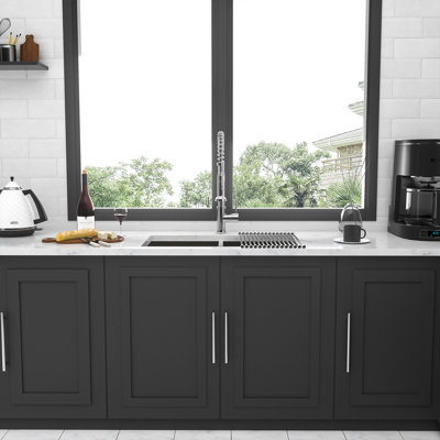 Premium 36" 50/50 Undermount Stainless Steel Kitchen Sink – 16 Gauge Double Bowl, Low Divider, Soundproof Pads, Includes Grids & Drains