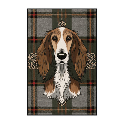 Washable Scottish Deerhound Dogs Area Rug