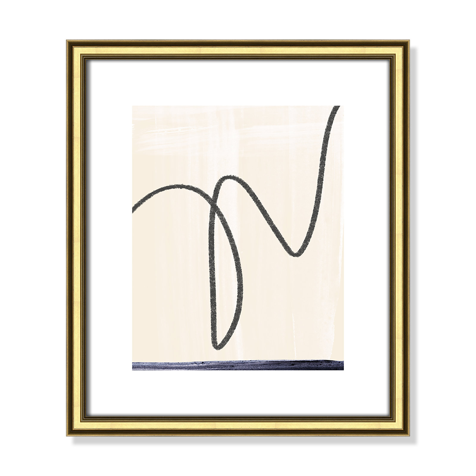 'Departured I' - Picture Frame Painting Print on Paper, Gold Framed Paper, 16.25" H x 14.25" W x 0.88" D