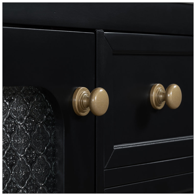 Meuble-lavabo de 30 po avec porte en verre à fermeture en douceur, Noir, noir, noir, noir