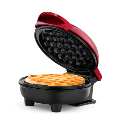 4-inch Personal Waffle Maker - Red Metalic