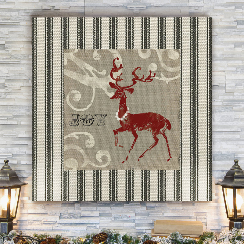 « en toile jute cerf », impression sur toile tendue, H 16 po x l 16 po x P 1,5 po, Toile tendue