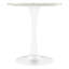 Table de salle à manger ronde de 27,6 po pour 4 personnes, style Mid-Century moderne, en bois manufacturé de couleur blanche avec base piédestal