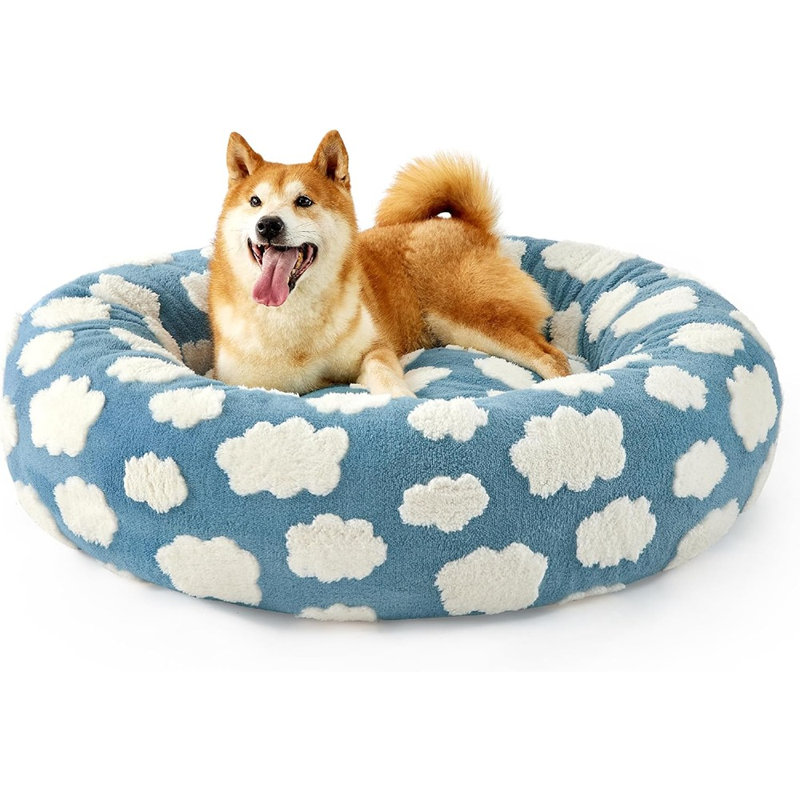 Donut Dog Beds Large Sized Dog - Round Pet Beds For Calmi...