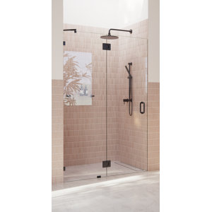 Halo 46 in. x 78 in. Frameless Glass Hinge Shower Door