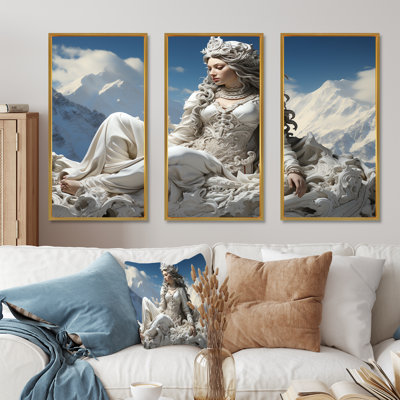 «Hindu Parvatis Snow Winter Hues - Hindouisme», ensemble d'art sur toile