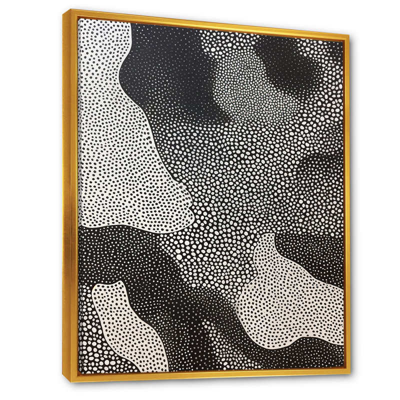 «Gray Abstract Corals VI», reproduction sur toile, H 32 po x l 24 po x P 1 po, Cadre flottant doré