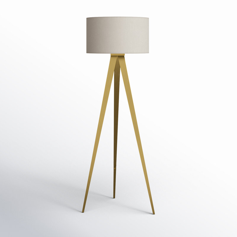 Cas 61.5'' Tripod Floor Lamp, Antique Brass, Beige