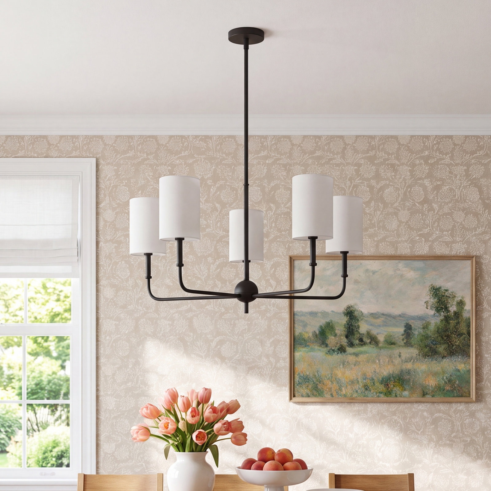 Rowley 5-Light Chandelier, Midnight Black