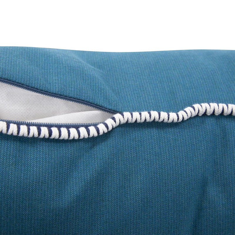 Delijah Square Indoor/Outdoor Pillow Cover & Insert, Seascape Turquoise, 20" x 20"
