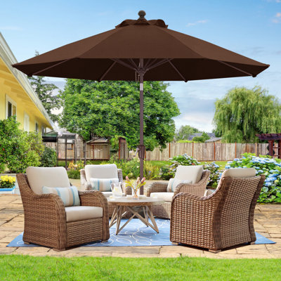 Parasol de marché en oléfine 9 'avec inclinaison et manivelle
