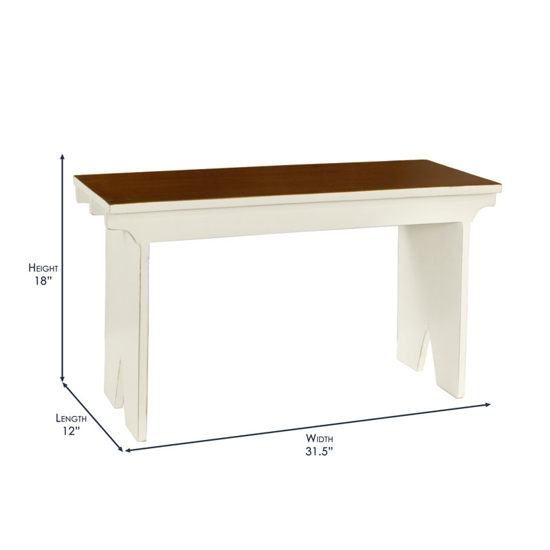 Banc en bois Nellie, Blanc