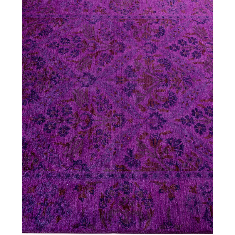 Overdyed One-of-a-Kind 4' 4" X 6' 1" Hand Knotted Area Rug