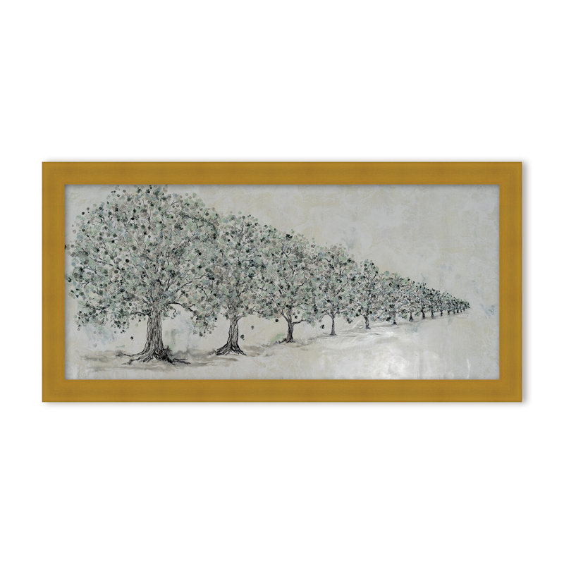 Nature Inspired "Renewal in Bloom" Canvas Wall Art By , 24" H x 48" W, Framed Print, Beige