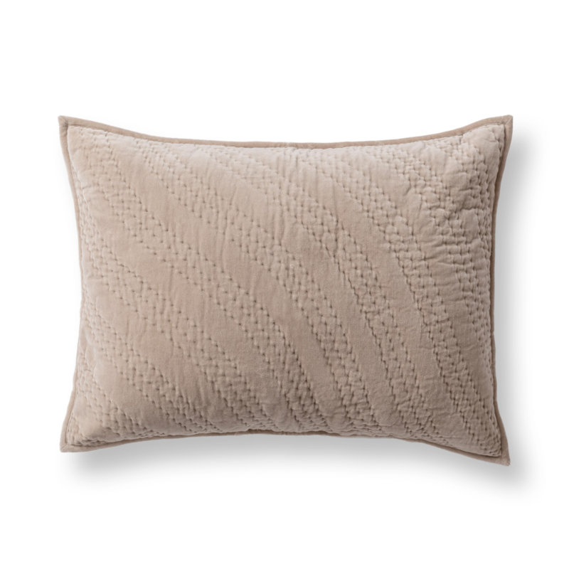 Elms Velvet Pebble Standard Sham, Beige, Standard