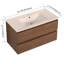 Meuble-lavabo mural avec lavabo en céramique, 2 tiroirs à fermeture en douceur, ensemble KD-444890880
