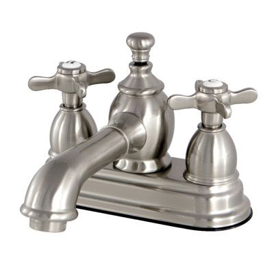 Robinet de salle de bain central à 4 trous à 3 poignées et fixation sur le comptoir avec laiton escamotable Kingston