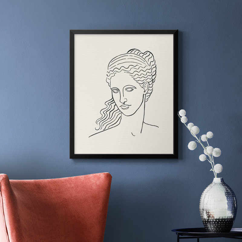 Toile grecque de qualité supérieure - prêt à accrocher, H 24 po x l 20 po, Noir