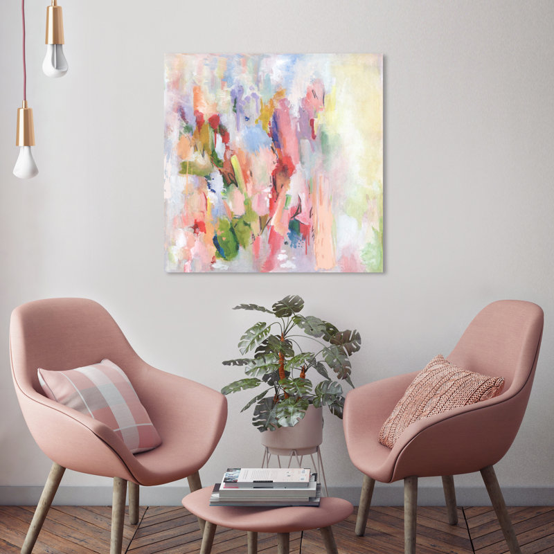 Beauté florale abstraite - impression sur toile, Toile tendue, H 24 po x l 24 po, Sans cadre