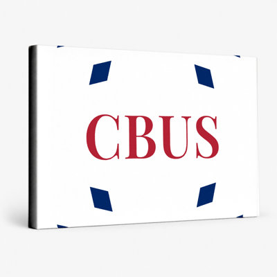Columbus City Colors Luxury Diamond Monogram — Blue White Red — Canvas Wall Art