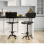 Tabouret de bar réglable à dossier 22-33 po Rustic Black-66930068