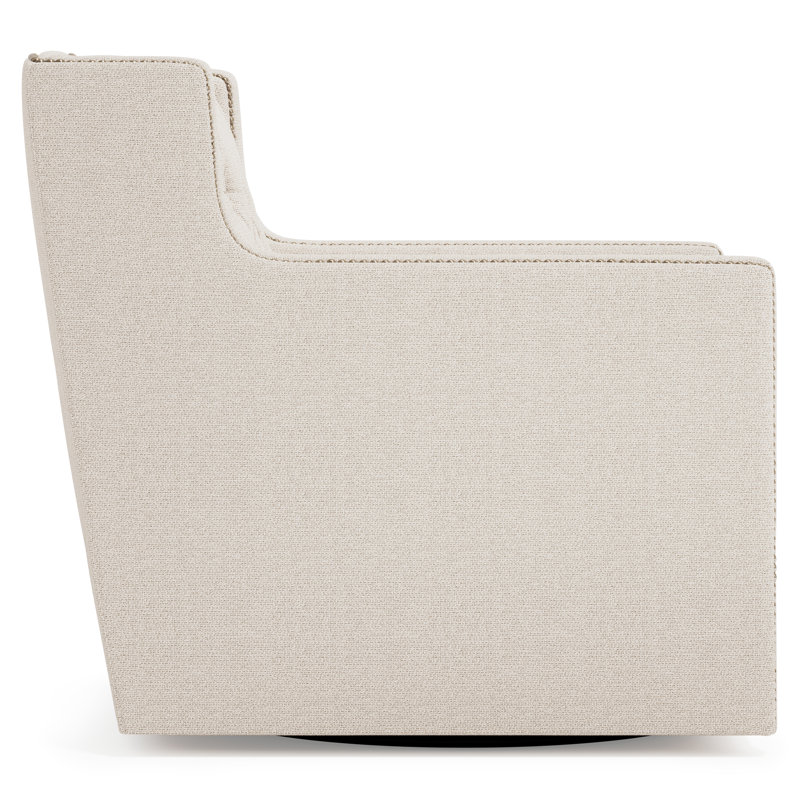 Candace Swivel Tufted Wingback Chair, Beige