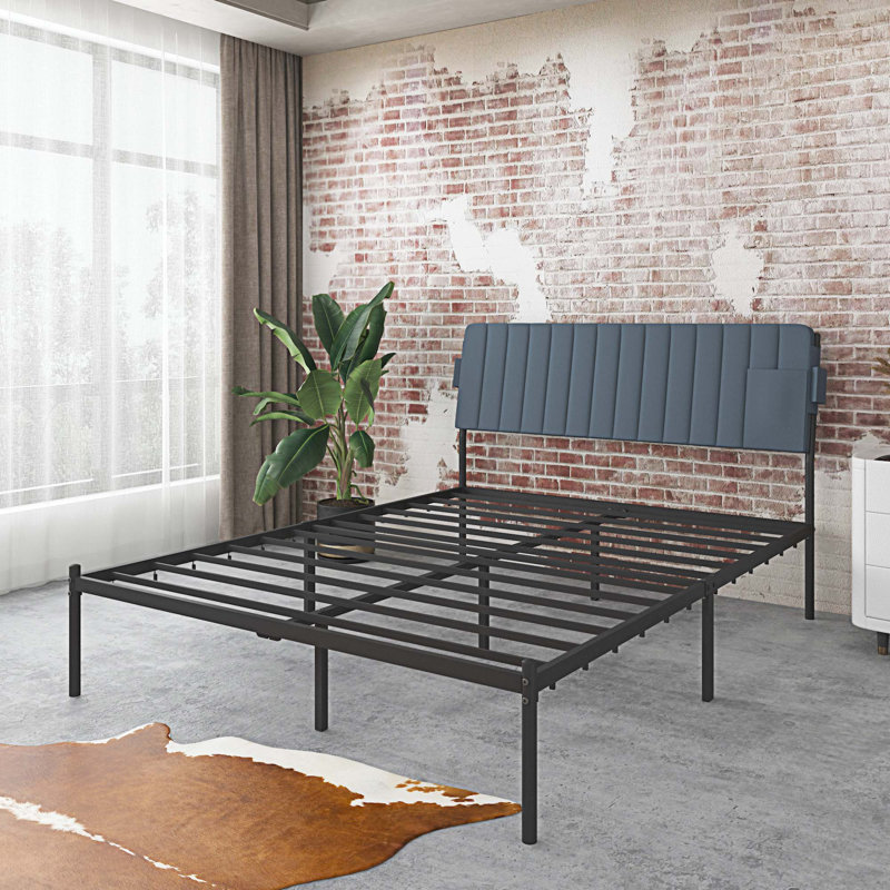 Upholstered Metal Standard Bed