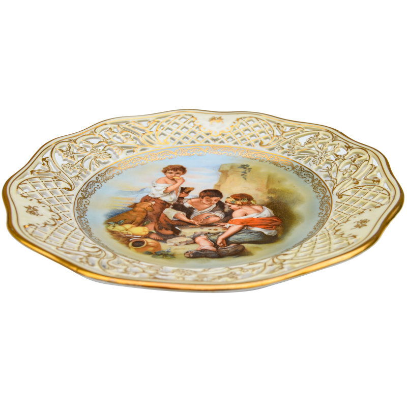 Assiette antique en porcelaine allemande