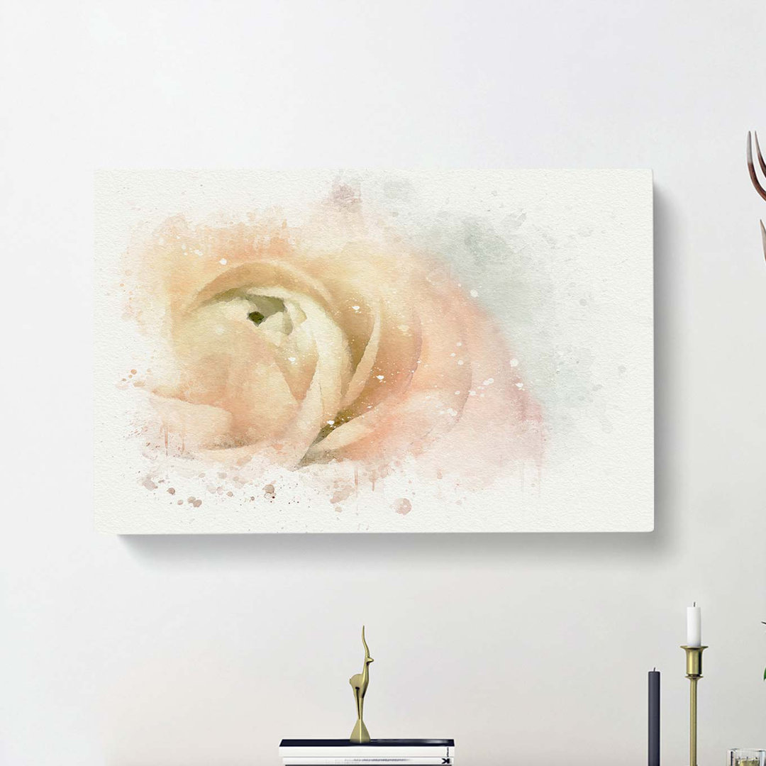 Leinwandbild Pink Ranunculus Flower in Abstract