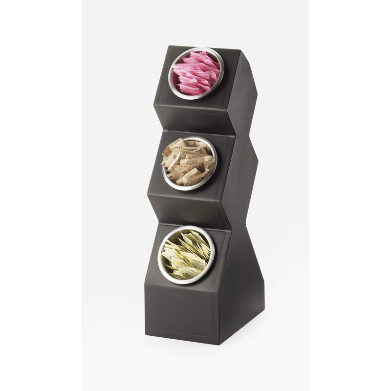 Classic Black 3-Cylinder Vertical Flatware / Condiment Display