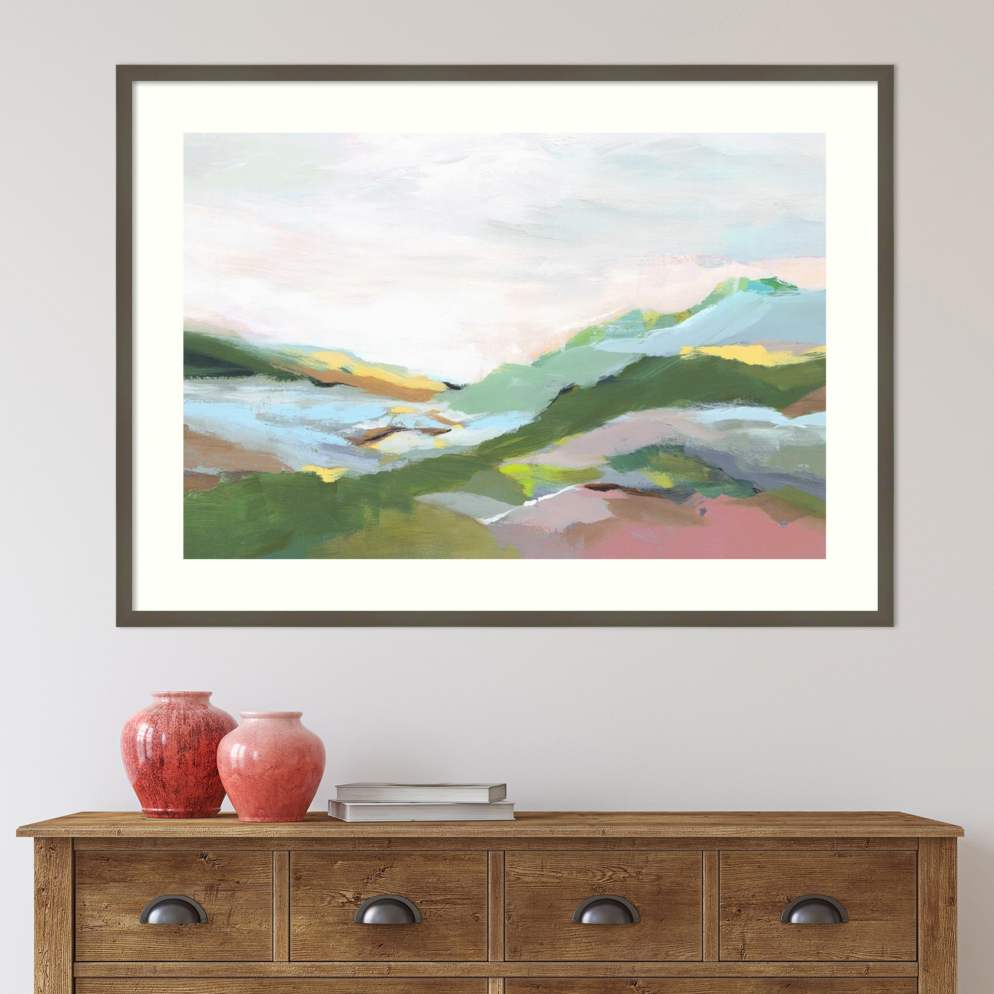 Highland I by Isabelle Z, Gray Framed Paper, 27" H x 37" W