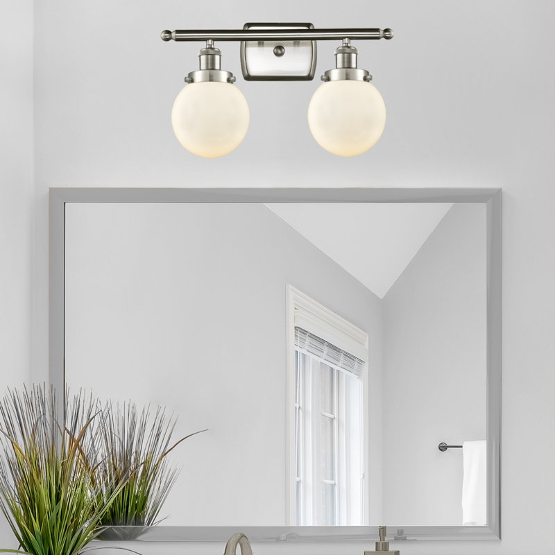 Chippewa 2 - Light Dimmable Vanity Light, Matte White, Incandescent, Brushed Satin Nickel