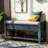 Shoe Rack With Cushioned Seat And Drawers, Multipurpose Entryway Storage Bench (Antique Navy)-1654715731