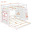 Structure de lit superposé en bois en forme de L avec fenêtre décorative, tablettes de rangement intégrées et escalier-1414964604-1414964603
