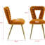 Chaises orange et dorées de 4 personnes: sièges confortables, structure en fer, convient à la salle à manger, au café au bureau