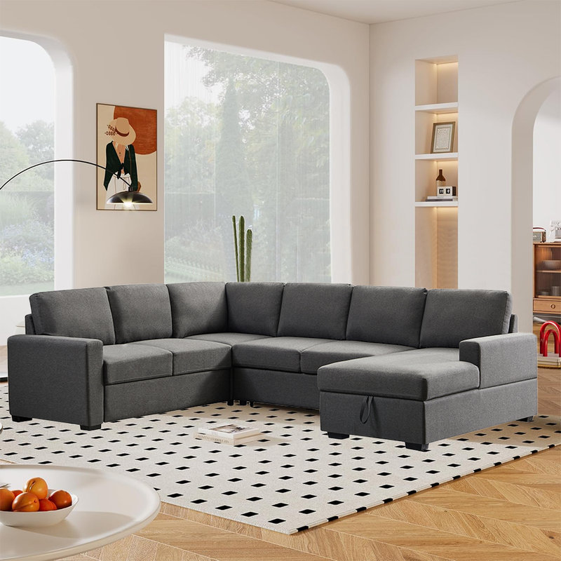 Chaise rembourrée en lin 4 pièces Camaren