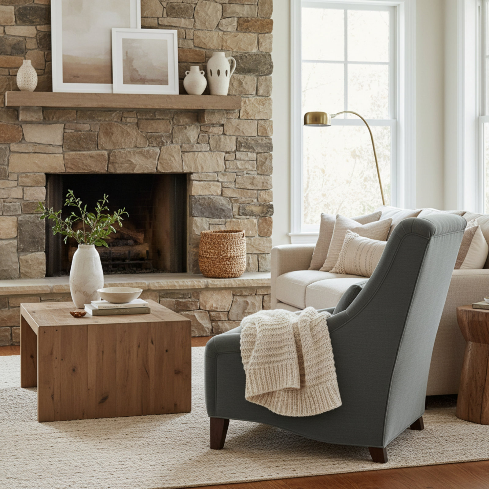 Adriana Cotton Armchair, Charcoal Cotton