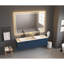 Miroir de salle de bain 60 po x 48 po à DEL avec façade et rétroéclairage, miroir de meuble-lavabo mural avec cadre en aluminium, antibuée, mémoire, 3 couleurs, gradation continue-1026807827-1026807904