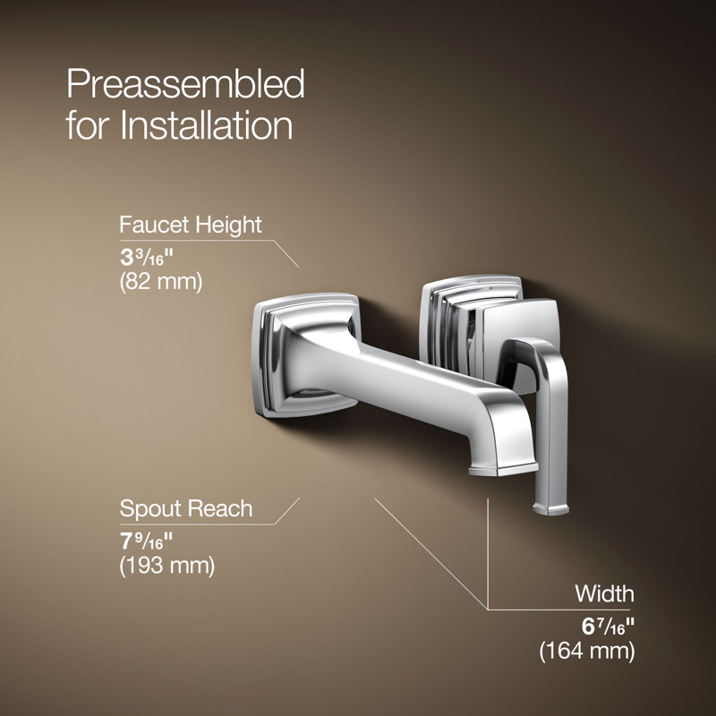 Riff Wall-Mount Single-Handle Bathroom Sink Faucet, Polished Chrome