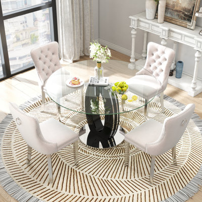5-Piece Round Pedestal Dining Set