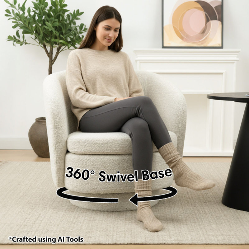 Modern Bouclé Swivel Accent Chairs