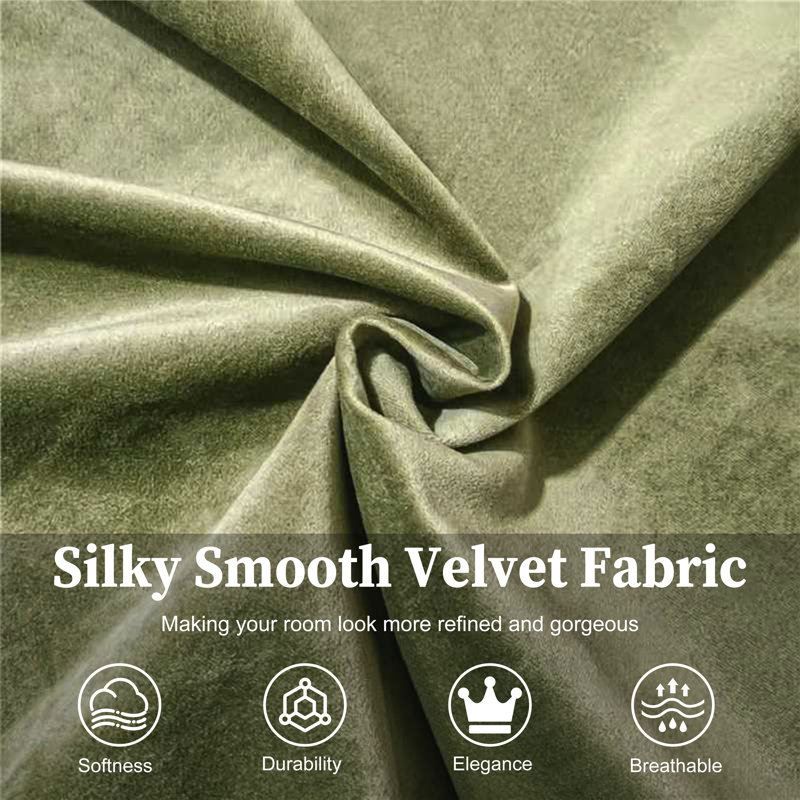 King Size Curve-Shaped Headboard Velvet Fabric Upholstered Bed Frame, With Metal Frame No Spring Box Needing Bed, King