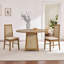 47.2" Bohemian Solid Wood and Large  Rattan Round Table
