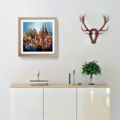 City Of Barcelona Abstract Art No.4 - Single Picture Frame Print on Wood