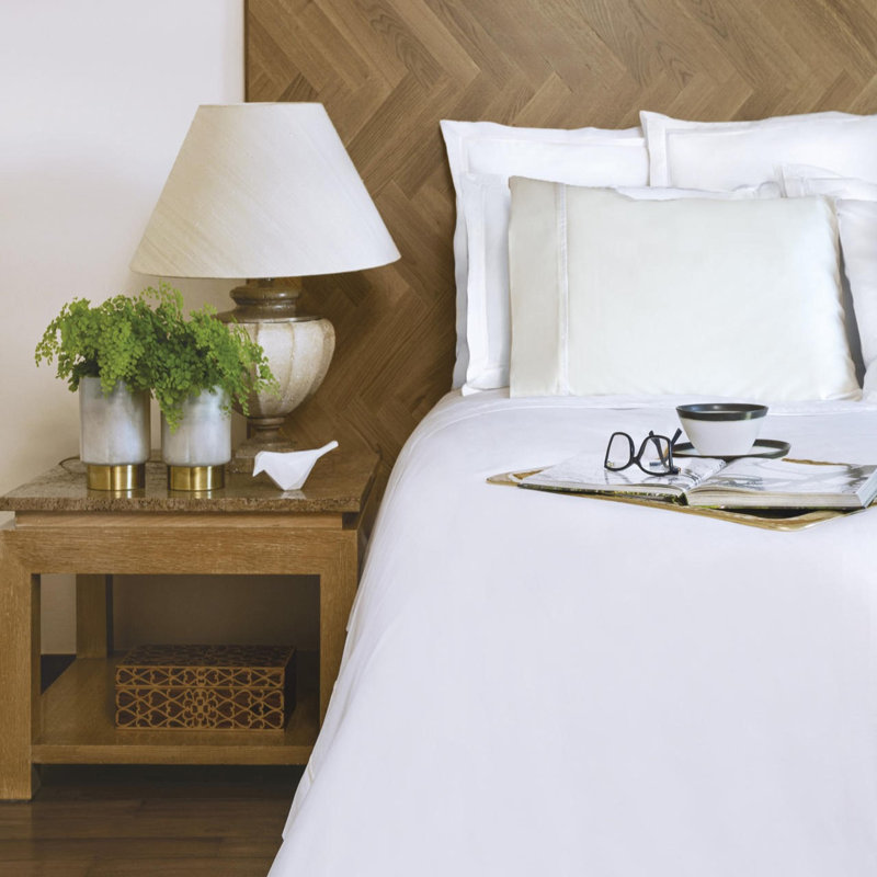 Estate 100% Cotton Sateen Duvet Cover, white/ white, King