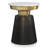 Jaxine 16"W Round Side Table with Genuine Marble Top and Metal Base